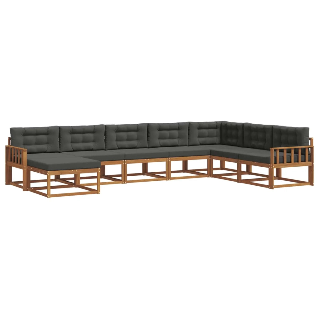 Set di divani da esterno con cuscino 8 pcs Naturale e Antracite 3367995