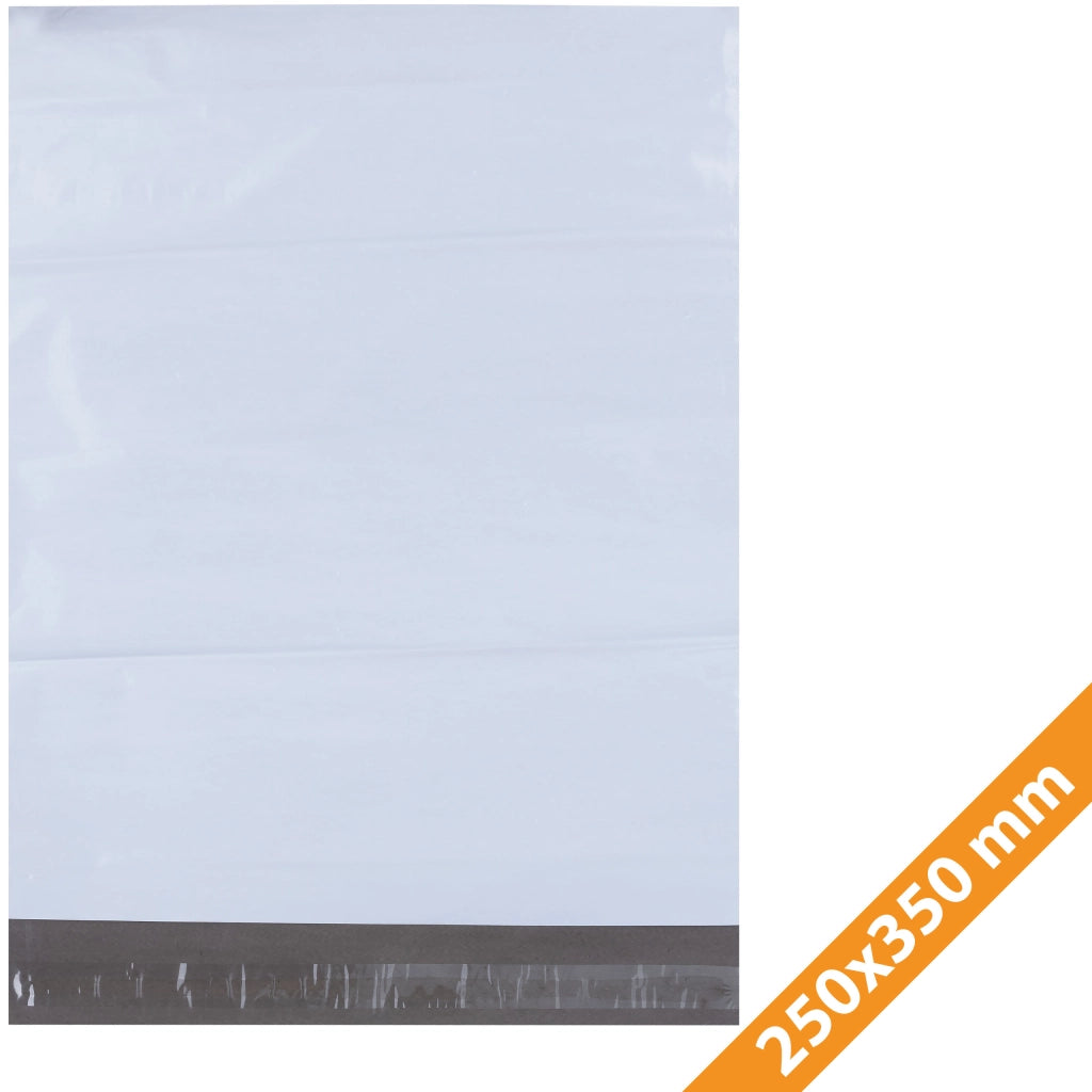 Buste per Spedizioni Bianche 250x350 mm 100 Pezzi – LDPE Resistente, Impermeabile, Sicurezza Dati e Prodotti