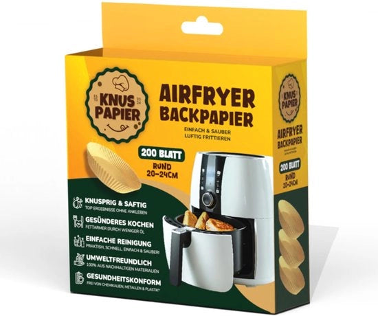 Papier per airfryer Antiaanbaklaag Ecologico e resistente al forno (circa 20 cm)