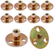 10 Pacchi di Viti a T M10x37x2,5mm, con Boccole Ronde, in Acciaio Inox Galvanizzato, per Mobili Fissi