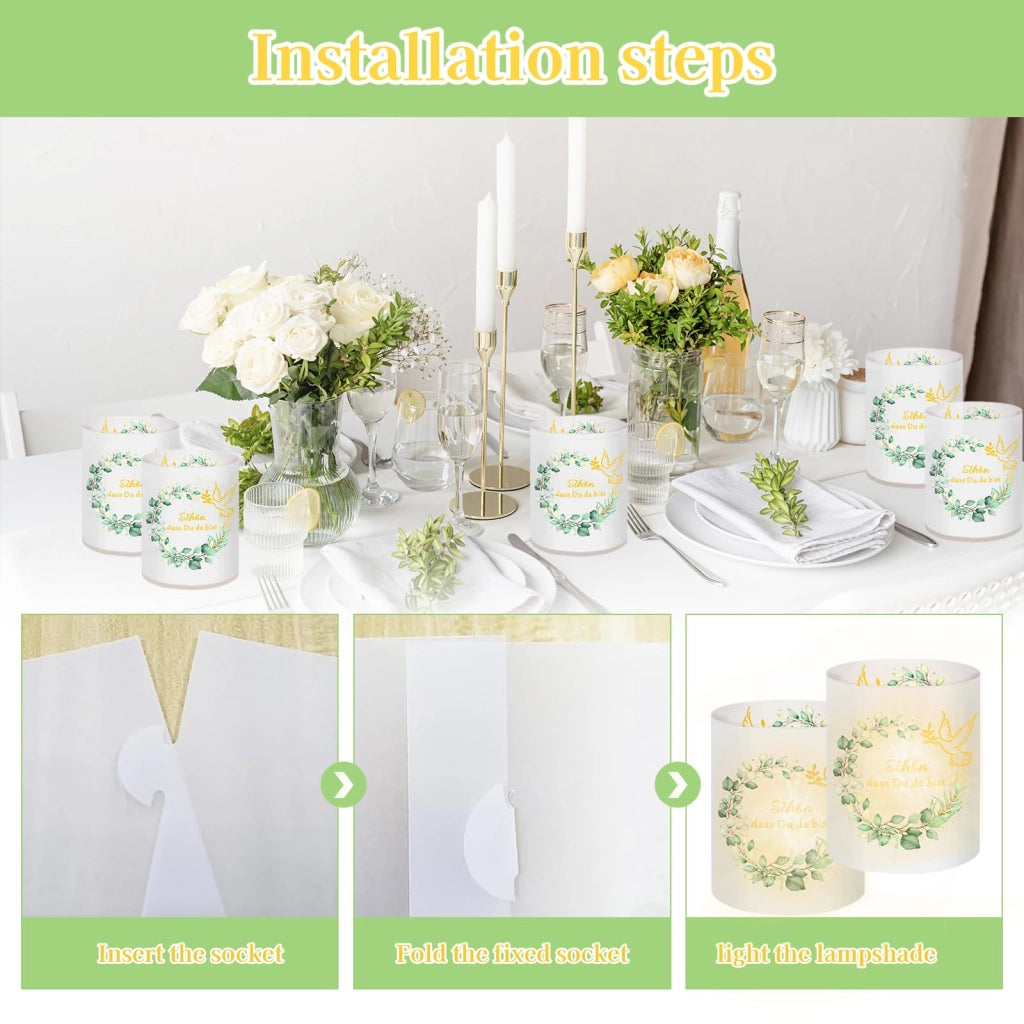Set per decorazioni per battesimo: 12 lanterne, 20 tovaglioli, 100 coriandoli