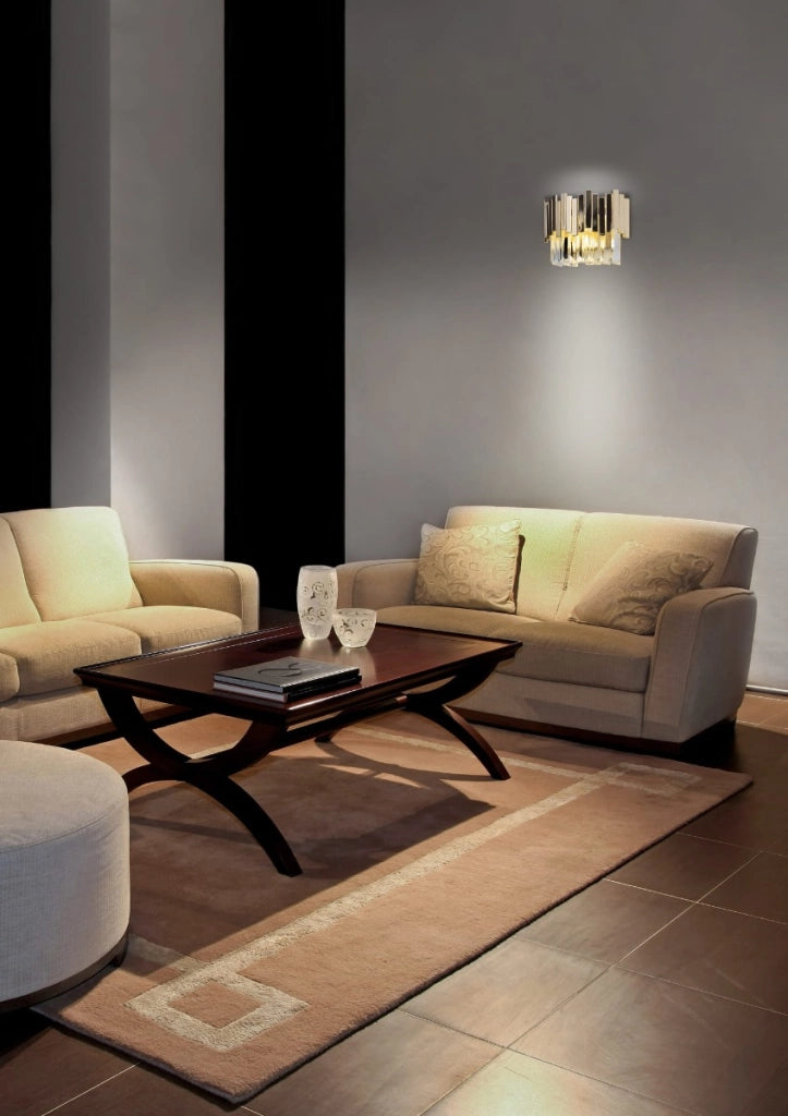 Applique oro rettangoli con cristalli Trend W0251 3xG9