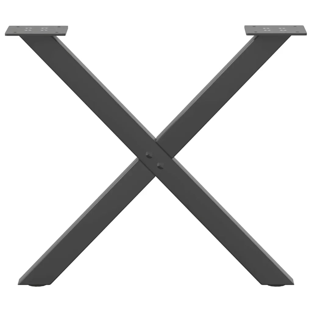 Gambe per Tavolino da Caffè a Forma di X 2 pz Antracite 50x(42-43) cm Acciaio 4012898