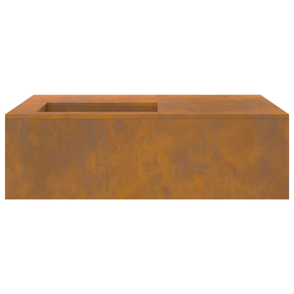Focolare-Stufa-Camino Marrone 100 x 100 x 30 cm acciaio corten
