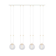 Lampadario Emibig Glam 4xE14 bianco vetro trasparente