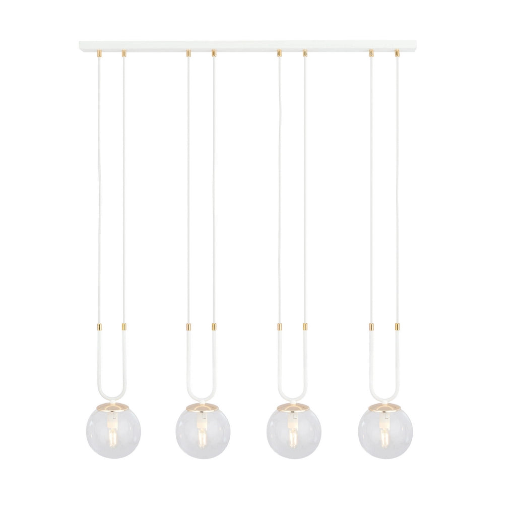 Lampadario Emibig Glam 4xE14 bianco vetro trasparente