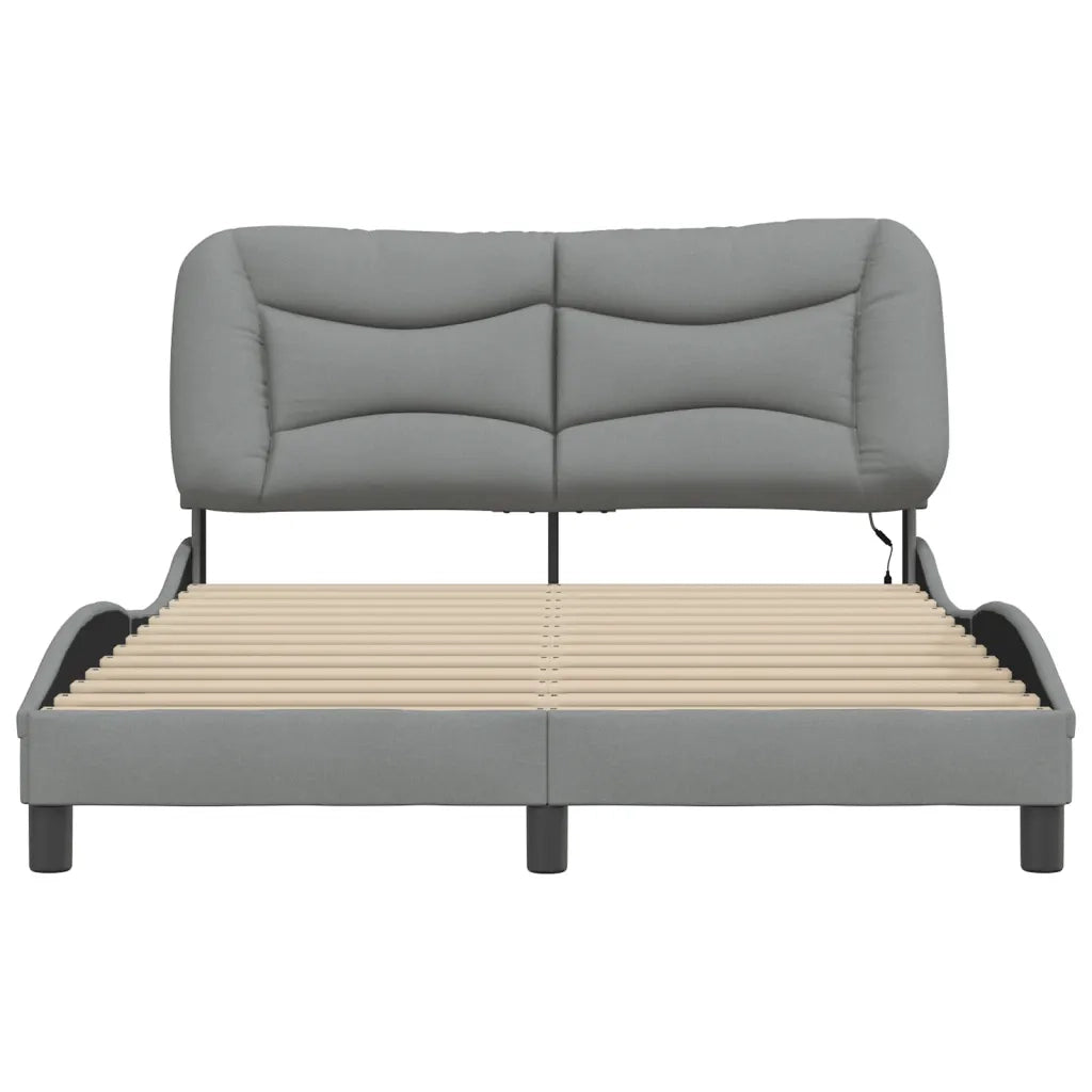 Giroletto con LED senza Materasso-Struttura Letto Hvar 140x200 cm Tessuto 666960