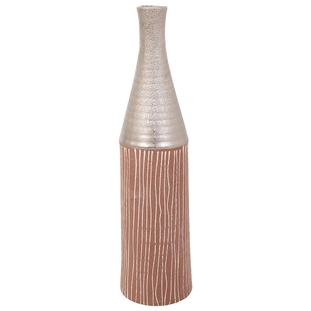 Vaso in ceramica argento 13,5x13,5x53h