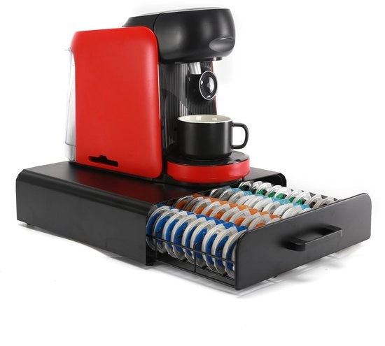 Capsule holder con caricatore - Contenitore per capsule di caffè - Capacità 64 capsule - Nero - Organizzato - Lade soffice e scorrevole - Capsule holder per caffè