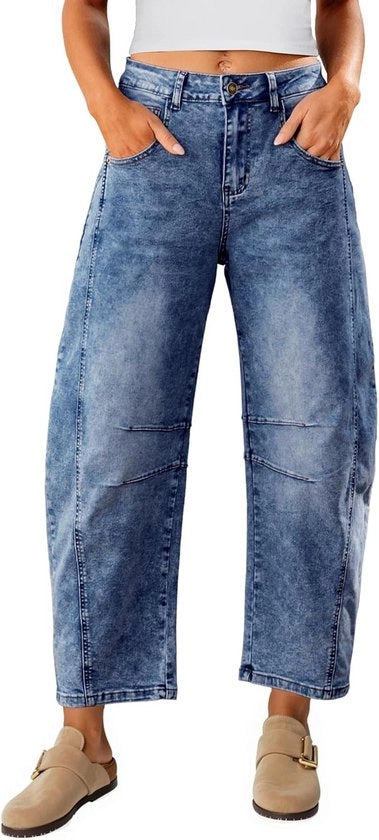 Jeans da Donna con Pijp larga e Alta Caviglia - Stile Y2K