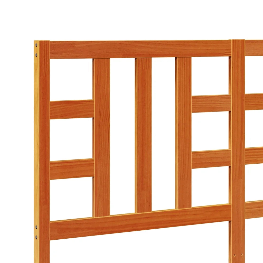 Testiera Marrone Cera 150 cm in Legno Massello di Pino 844192