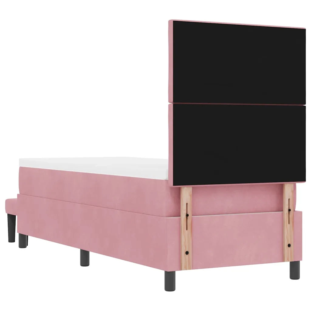 Letto a molle con testiera Rosa 200 x 80 cm Velluto 3344545