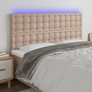 Testiera a LED-Testata con LED Cappuccino 200x5x118/128 cm in Similpelle 757303