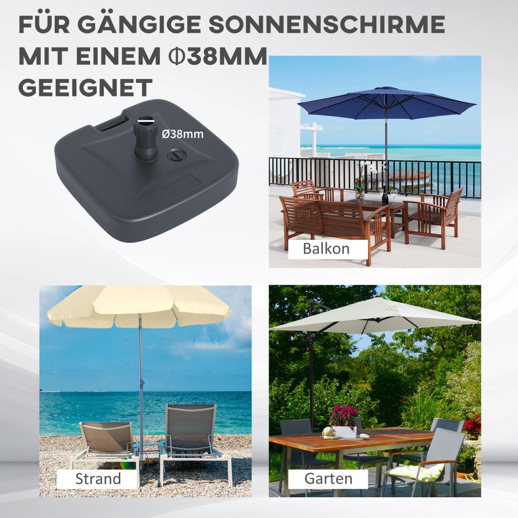 Portaombrellone con base riempibile ¨C zephmum ¨C nero 46x45x26 cm