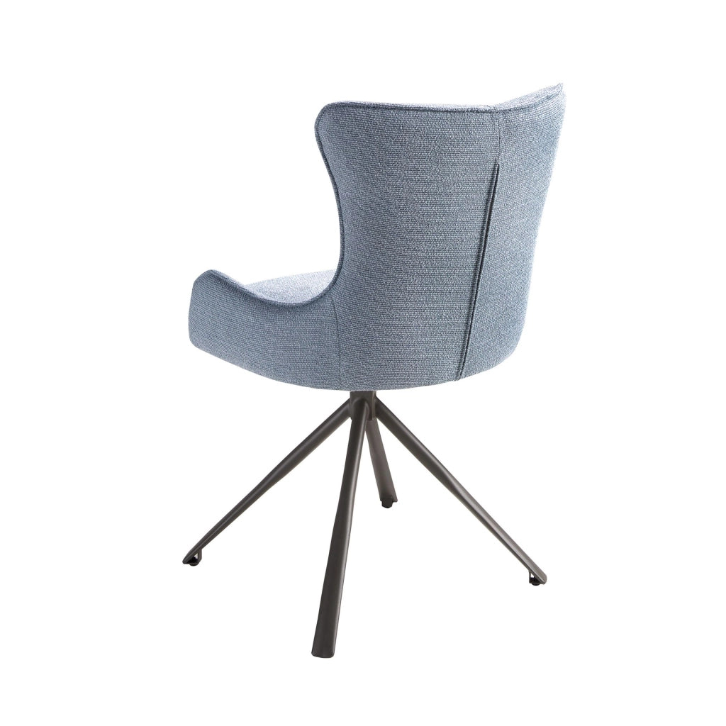Sedia girevole in tessuto blu