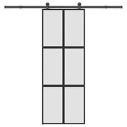 Porta Scorrevole Ferramenta 76x205 cm Vetro Temperato Alluminio