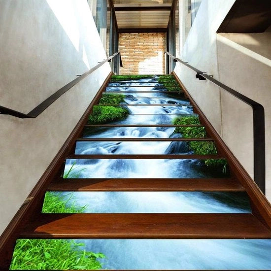 Set di adesivi per pavimento e parete - Decorazione acqua resistente - 6 pezzi - Adatto per scale e muri - Facile da applicare - Decorazione per interni