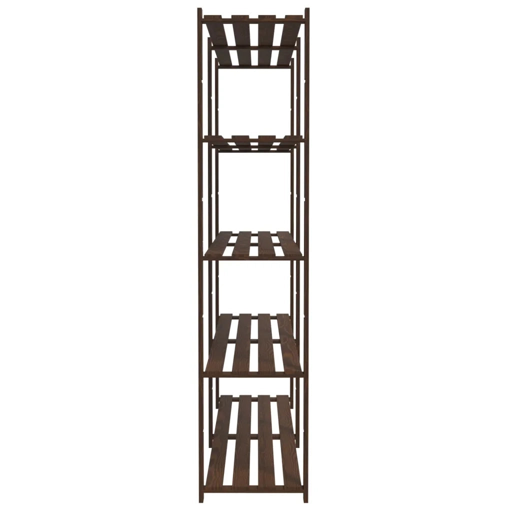 Scaffale a 5 Livelli Marrone 170x38x170 cm in Legno di Pino 373395