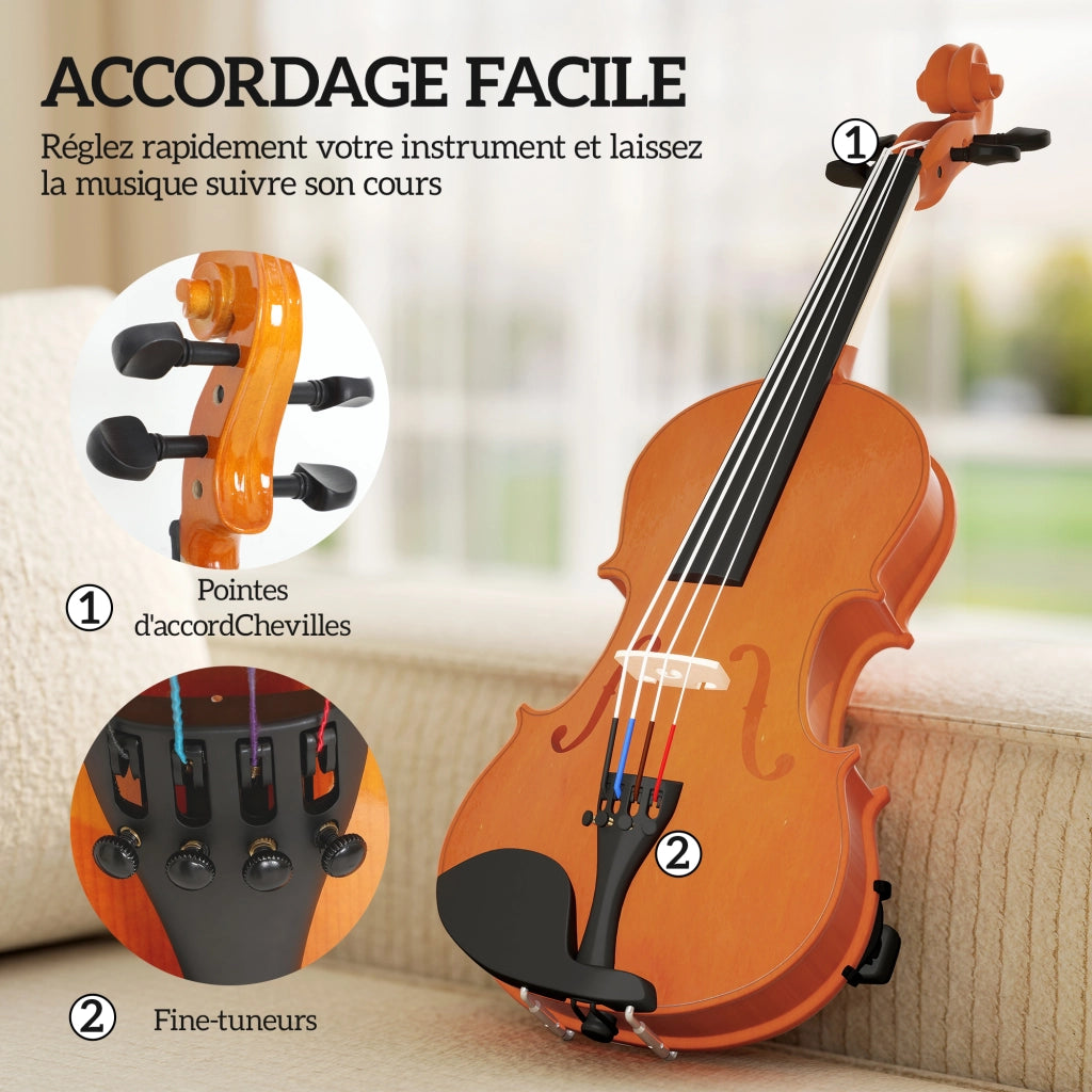Violino 4/4 in legno massivo ¨C Xylo ¨C con custodia leggera 60x21cm marrone