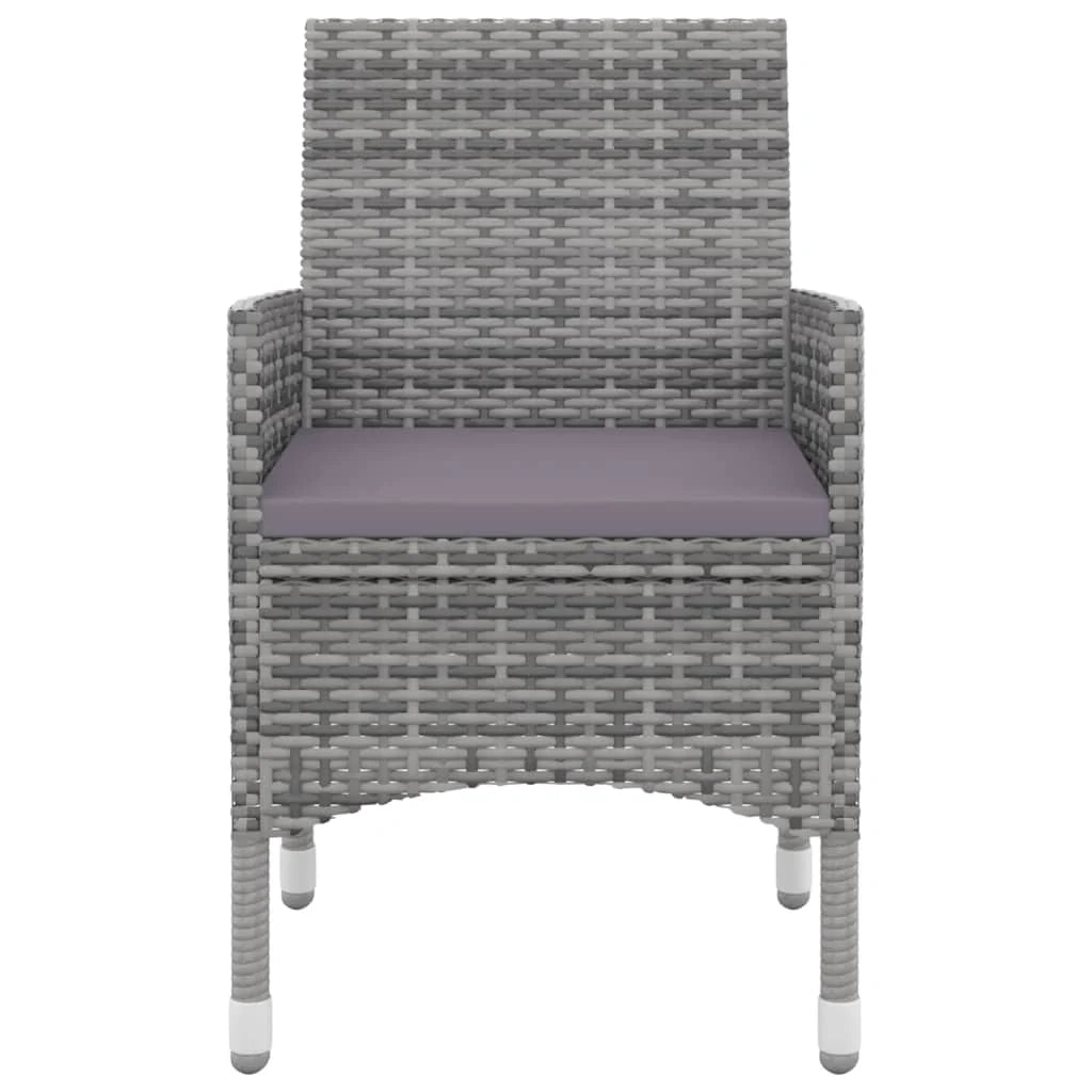 Set da pranzo per esterni composto da 7 pezzi con cuscini realizzato in resina intrecciata e vetro grigio (02_0014451)