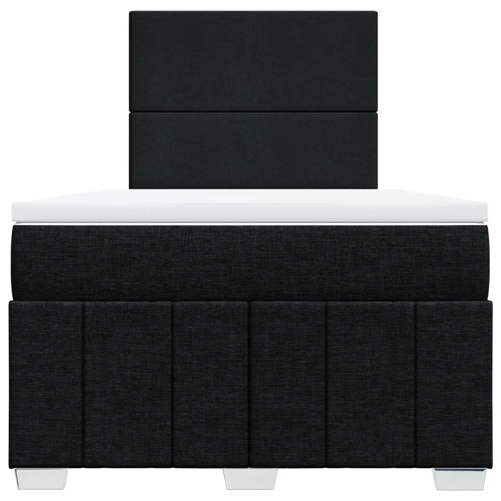 Giroletto a Molle con Materasso Nero 120x200 cm in Tessuto