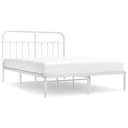 Letto matrimoniale | Letto per adulti | Giroletto con Testiera Metallo Bianco 150x200 cm