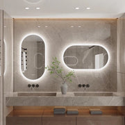Specchio con illuminazione - Per la camera da bagno - Illuminazione a LED - Adattabile sia orizzontale che verticale - Anti-mist