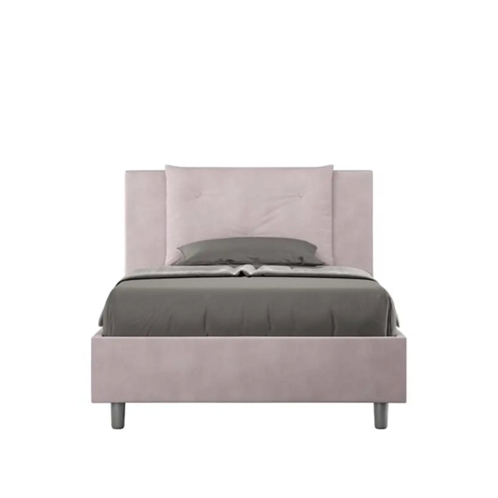 Letto una piazza e mezza senza rete imbottito 120x200 microfibra glicine Appia