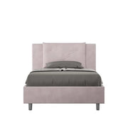 Letto una piazza e mezza senza rete imbottito 120x200 microfibra glicine Appia