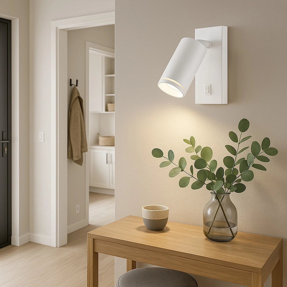 Trade Shop - Applique Da Muro Orientabile Con Interruttore On/off Con Attacco Gu10 In Alluminio Mr-02 -