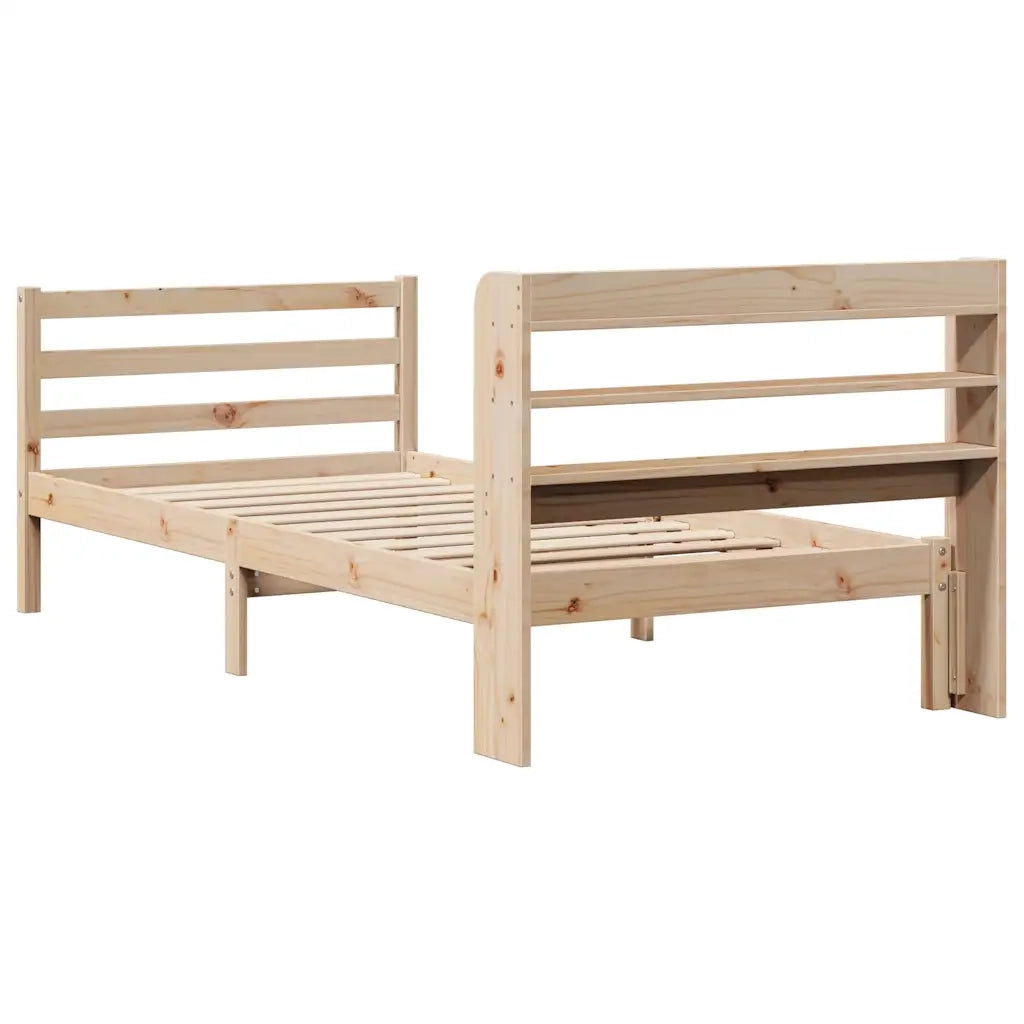 Giroletto con Testiera 90x190 cm in Legno Massello di Pino