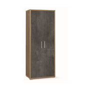 Armadio mobile 2 ante 71x41x182H cm in kit di design colore Noce Stelvio e Ossido nero