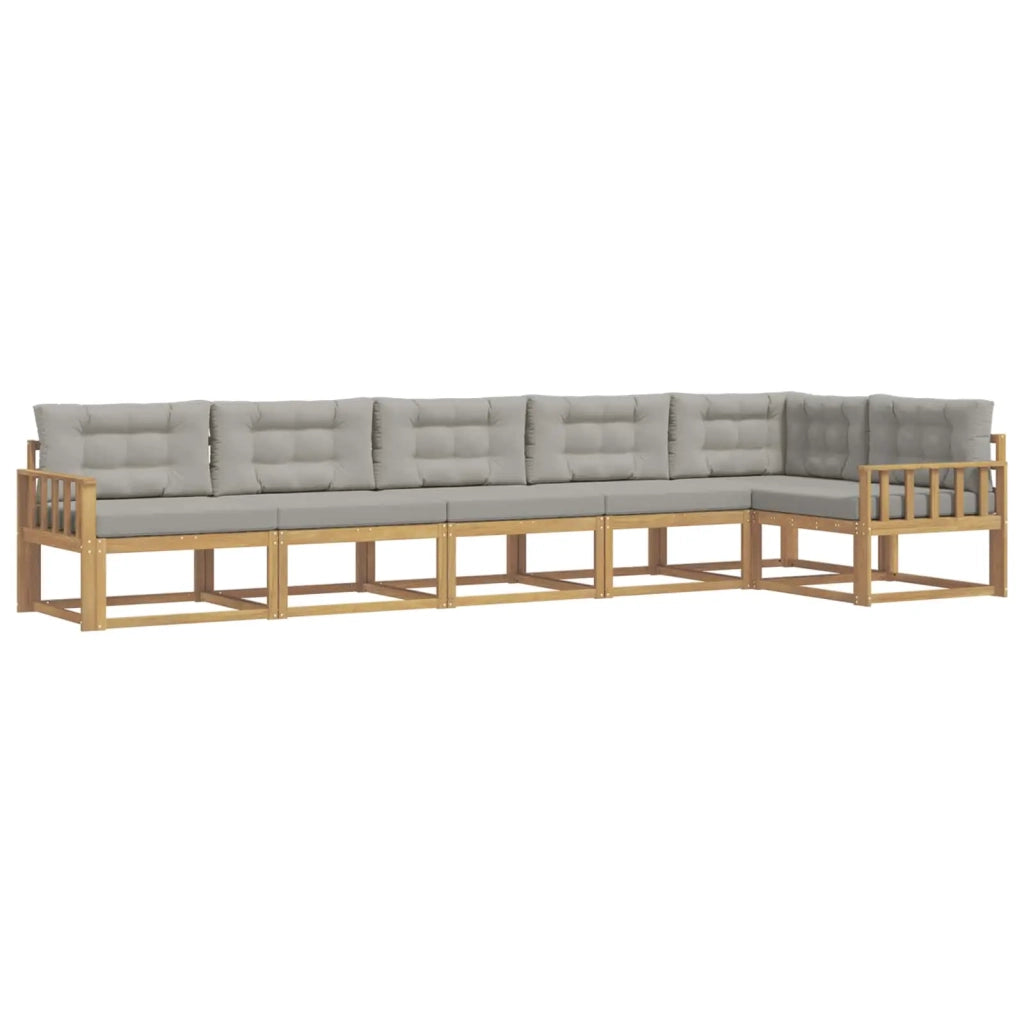 Set di divani da esterno 4 pz Bianco e Grigio Chiaro Poliestere 3386510
