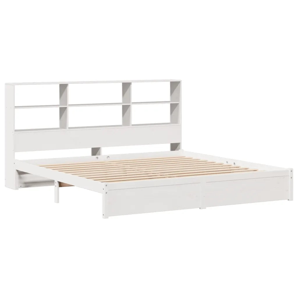 Giroletto con Libreria senza Materasso-Struttura Letto con contenitore 180x200 cm in Legno Pino 247058