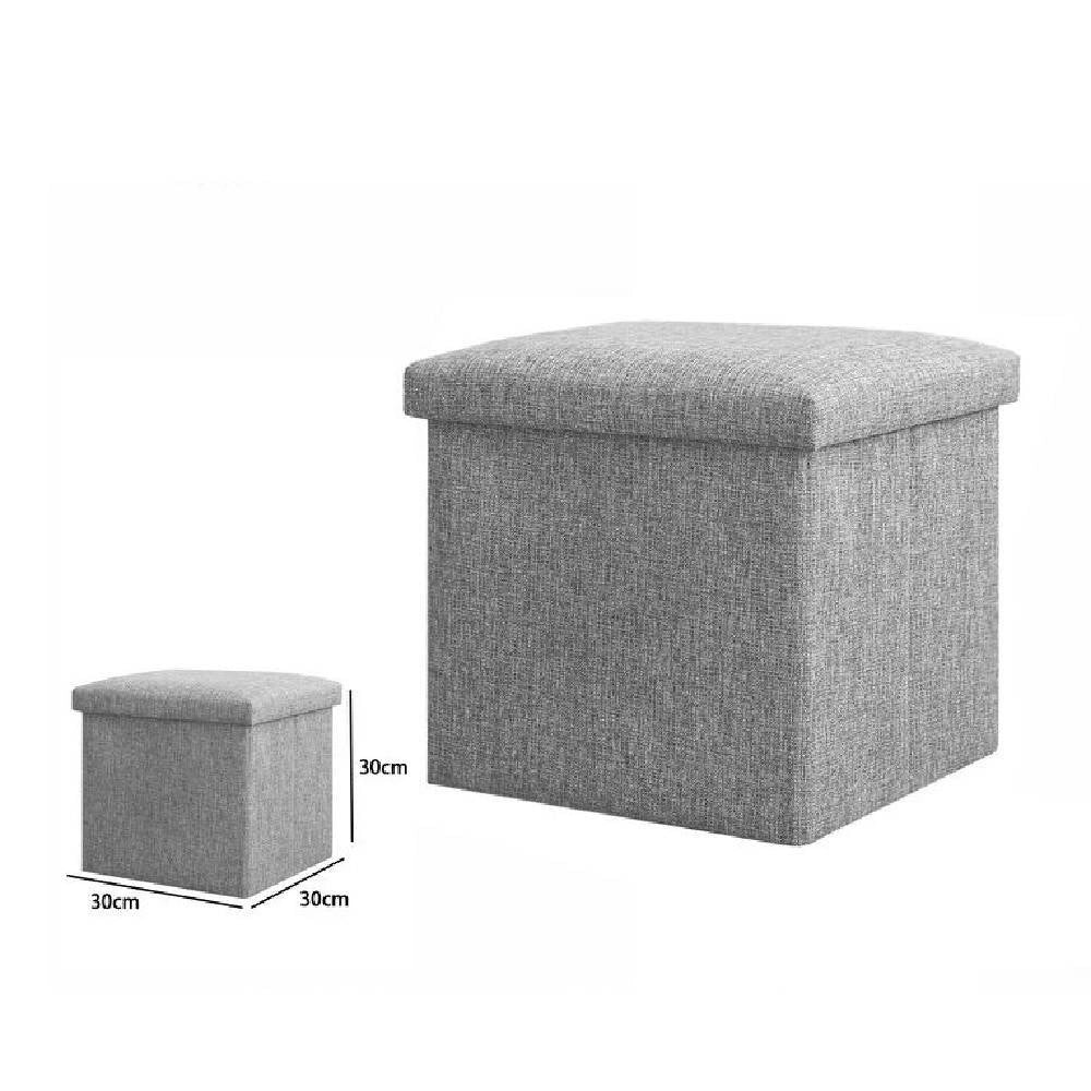 Trade Shop - Pouff Puff Pouf Contenitore Imbottito Con Seduta In Tessuto 30 X 30 X 30cm 69585 -