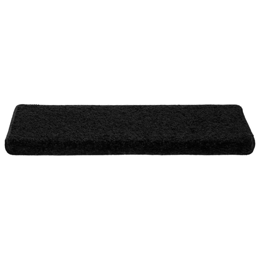 Tappetini per scale 10 pz 65x21x4 cm Nero Bordo rettangolare 149817