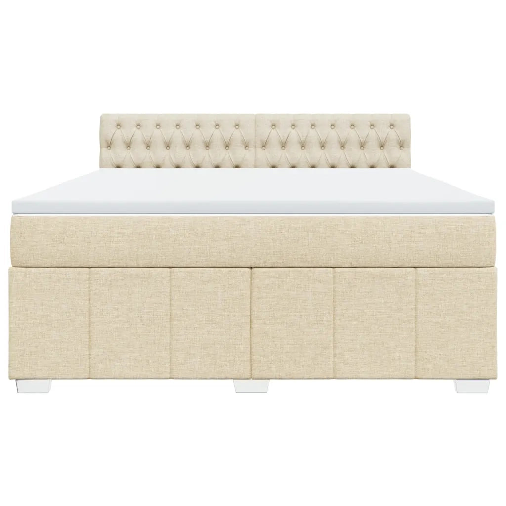 vidaXL Giroletto a Molle con Materasso Crema 180x200 cm in Tessuto