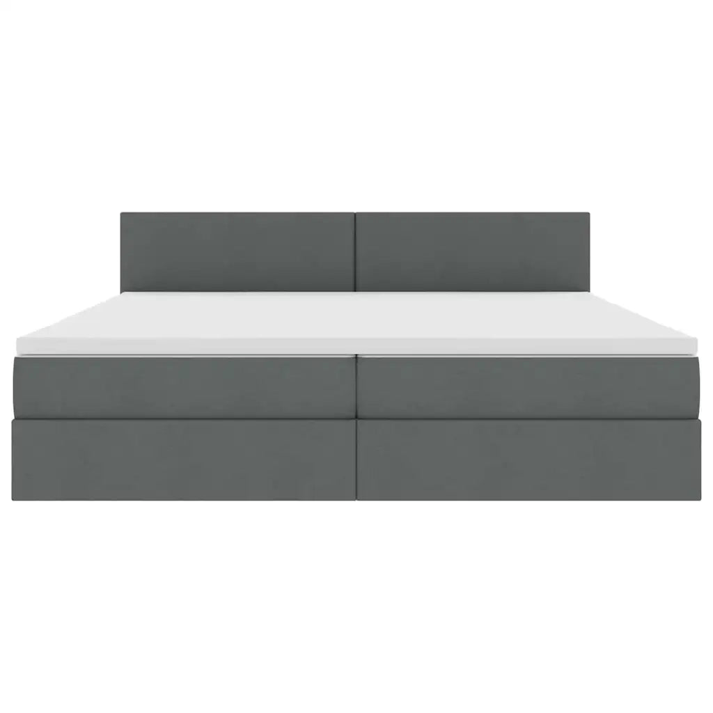 Letto con contenitore e materasso Grigio scuro 200 x 200 cm