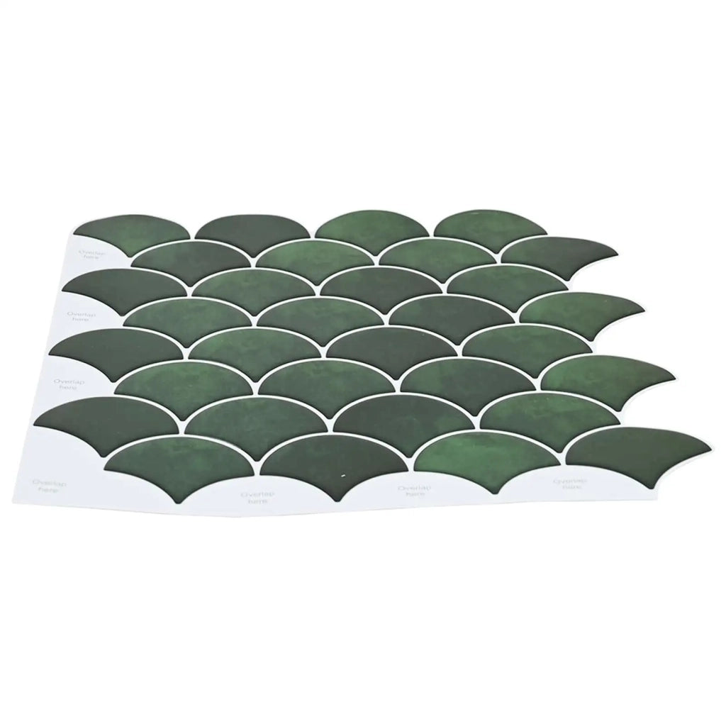 Piastrella a scaglie di pesce 10 pcs Verde Scuro 30 x 30 cm 42046216