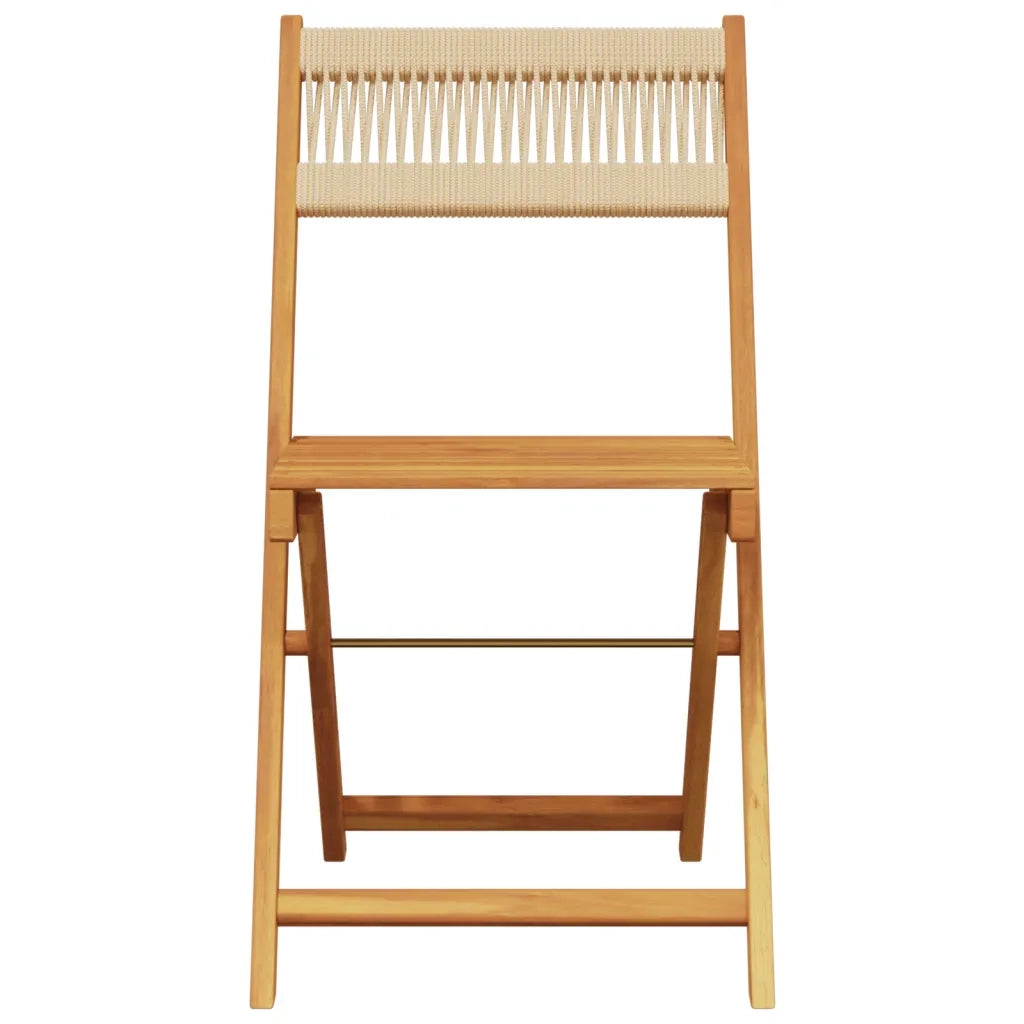 Set Pranzo da Giardino 5 pz Beige Polipropilene/ Legno Massello