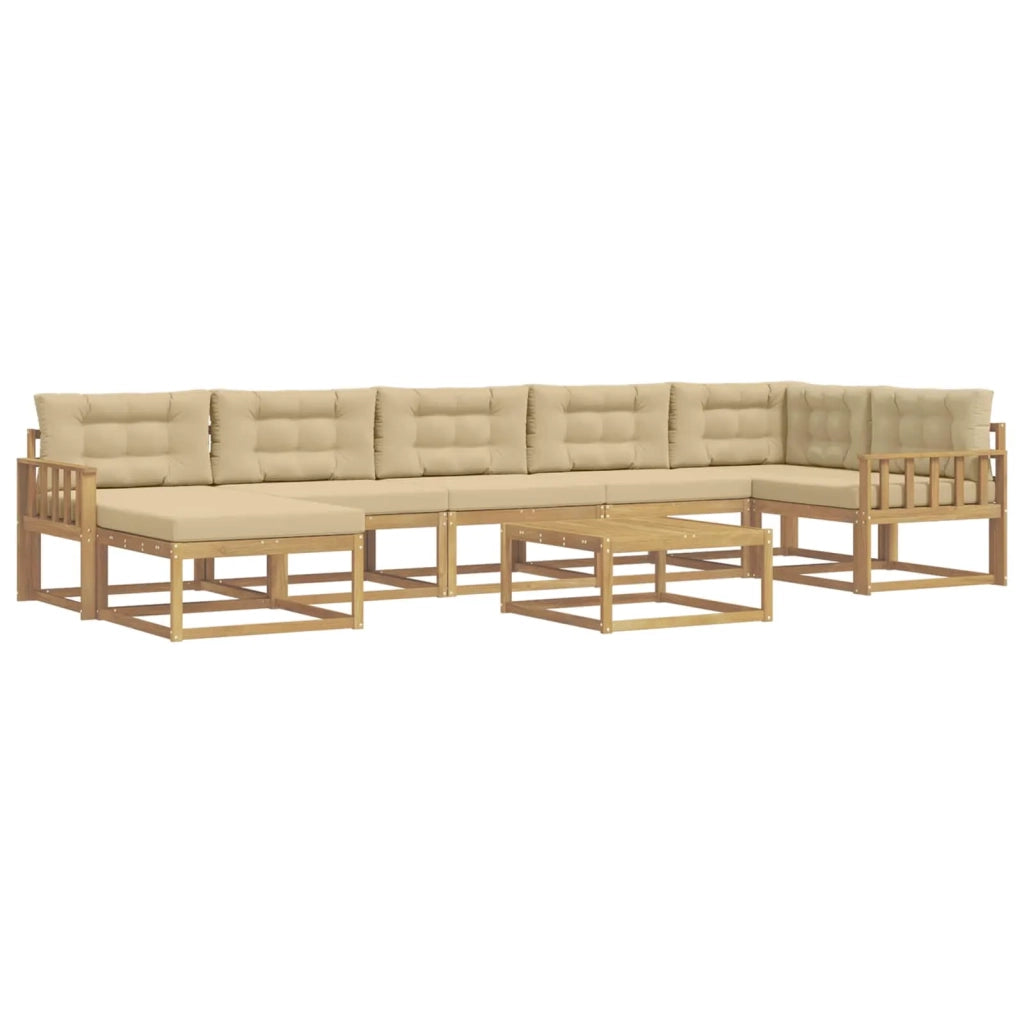 Set di divani da esterno 8 pcs Bianco e Beige