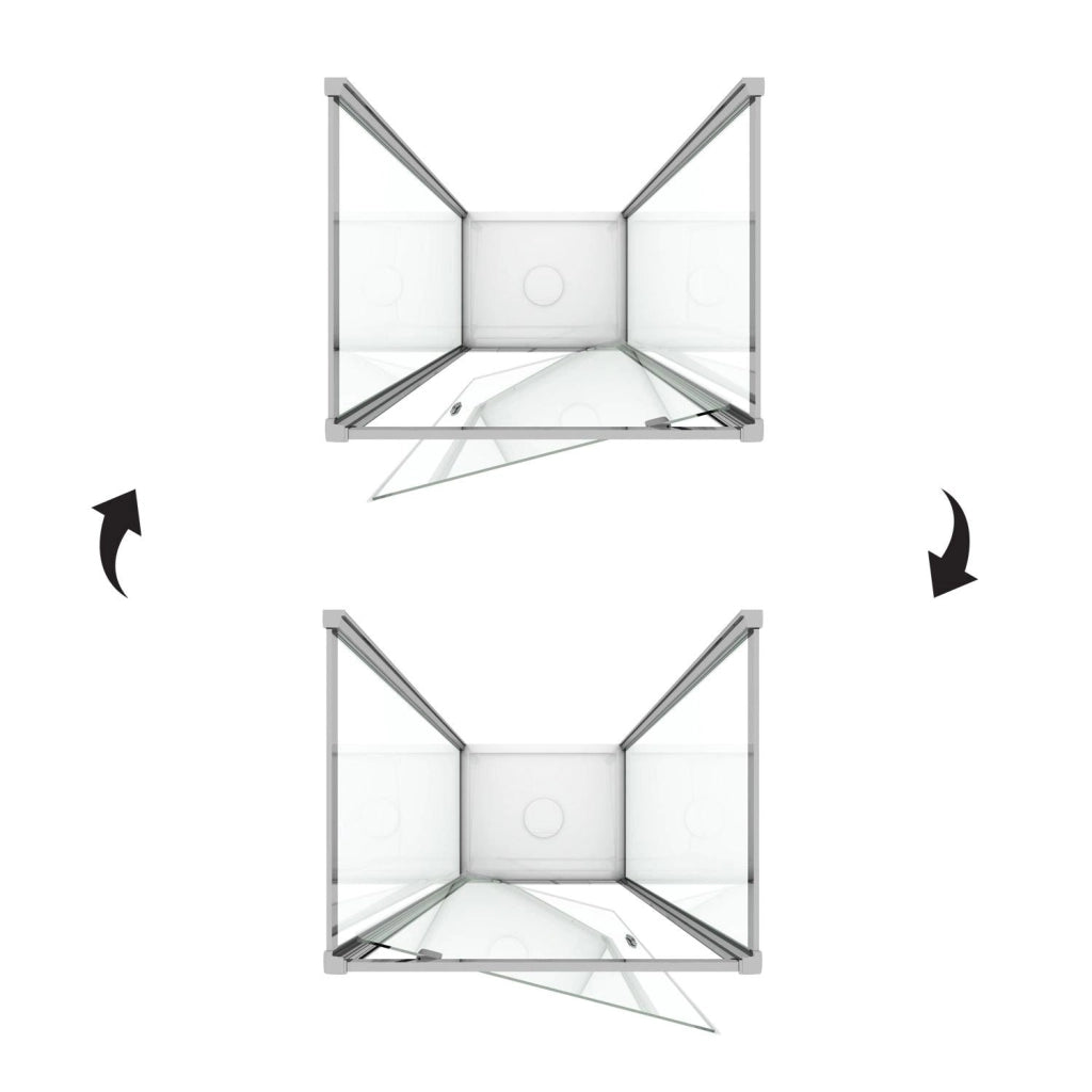 Box Doccia 3 Lati 80x90x80 cm 1 Anta Battente in Cristallo Trasparente 6mm H185 Fosterberg Koge Trio
