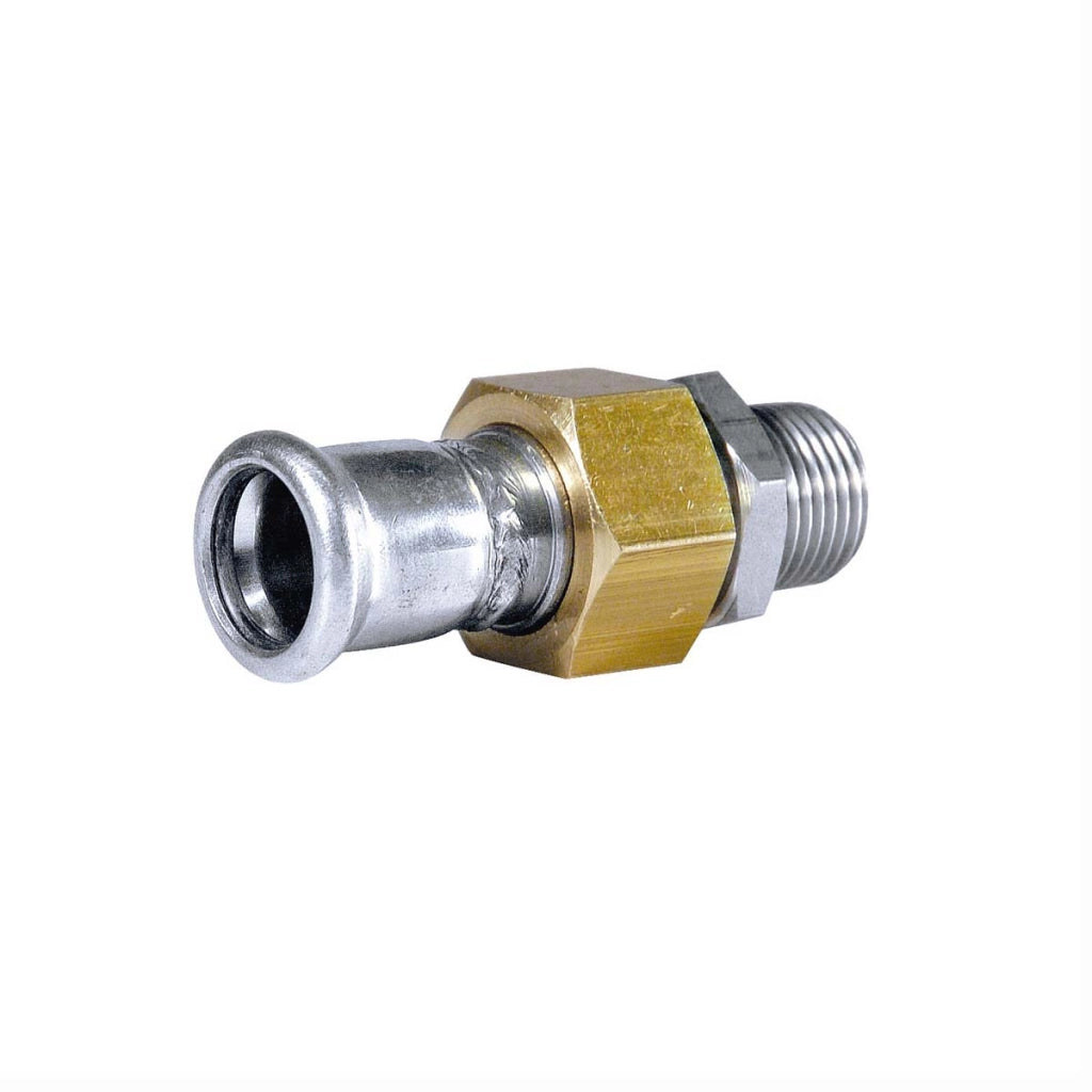 BOCCHETTONE DADO E RACCORDO MASCHIO IN OTTONE PRESS ACCIAIO CARBONIO- 1/2 x 15- ATUSA- pezzi 1