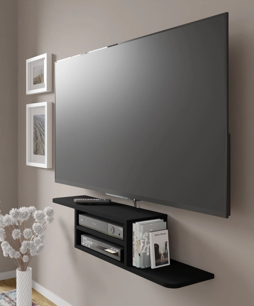 Mobile porta TV sospeso minimal DEDAL cm 90x22x20h  Nero Opaco