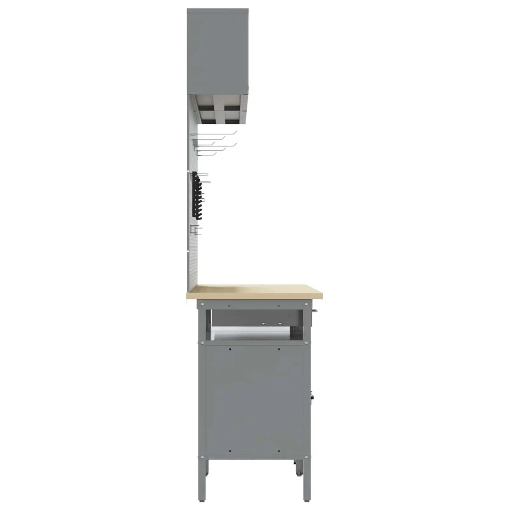 Set banco da lavoro con cassetto con blocco 8 pcs Nero e Grigio 3321498
