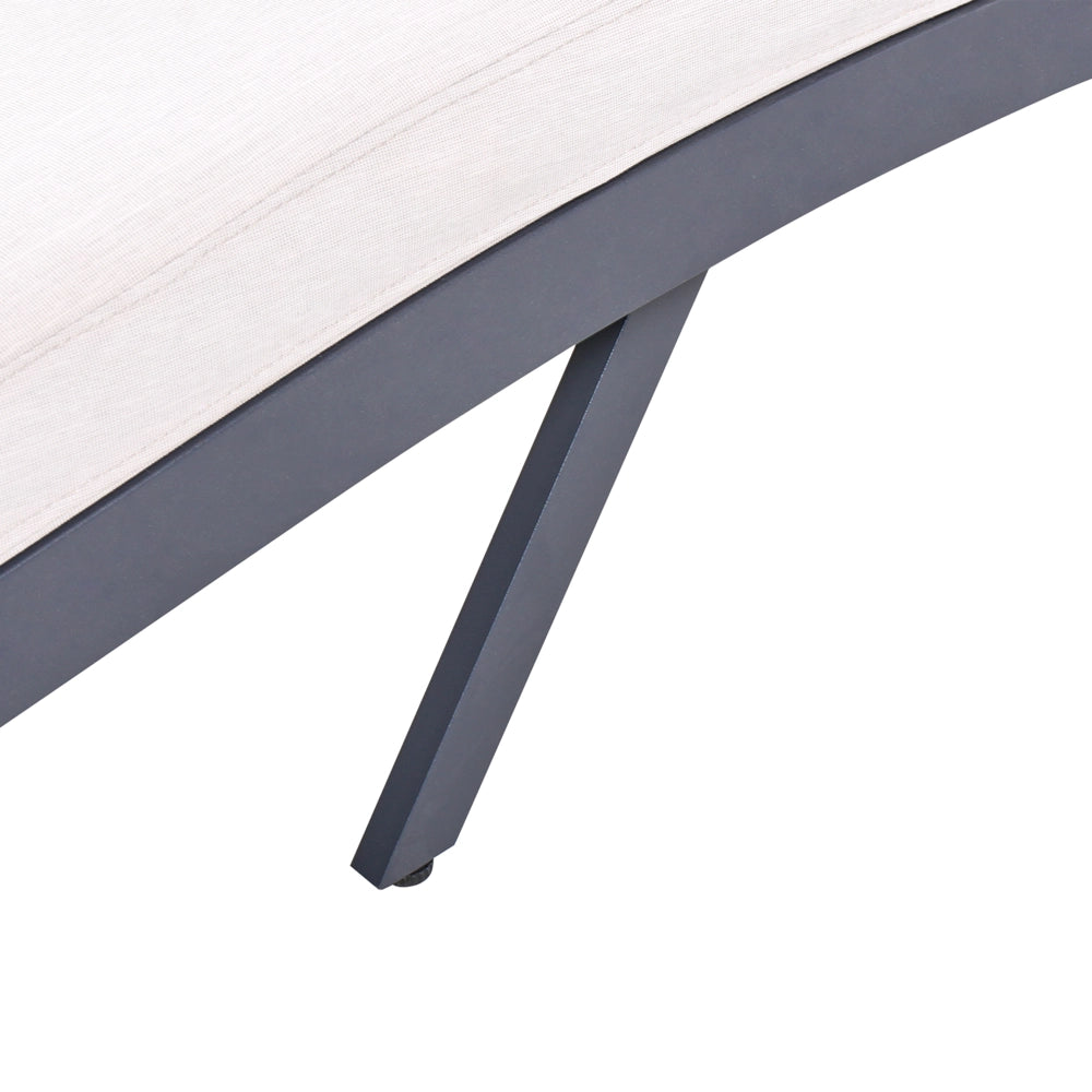 Lettino da giardino reclinabile con struttura in metallo Beige chiaro stile moderno