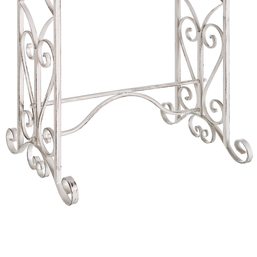 Portasciugamani bianco volutamente invecchiato con aspetto antico Rack indipendente Bagno Vintage Classico