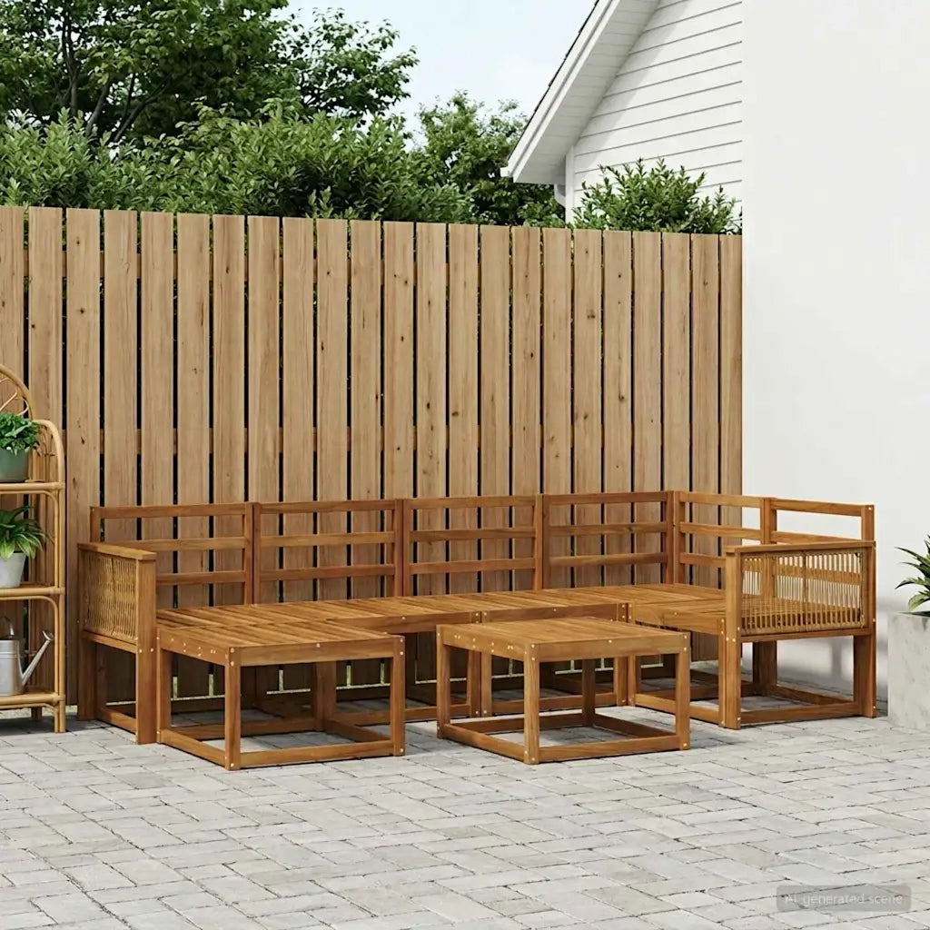 Set di divani da esterno 7 pcs Naturale