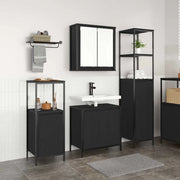 Set di mobili per il bagno 3 pcs Rovere Nero Legno multistrato 3328394
