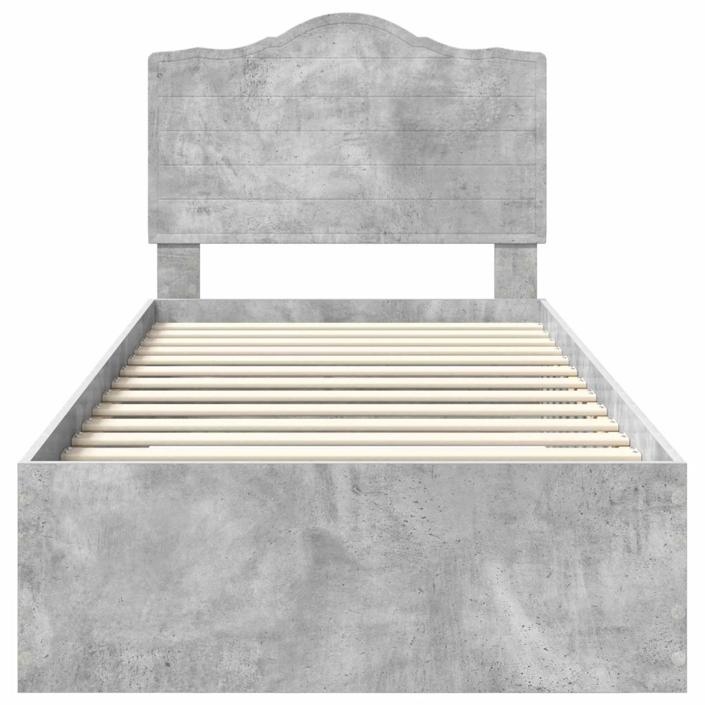 Struttura del letto con testiera-Giroletto con Testiera Grigio cemento 90 x 190 cm 782657